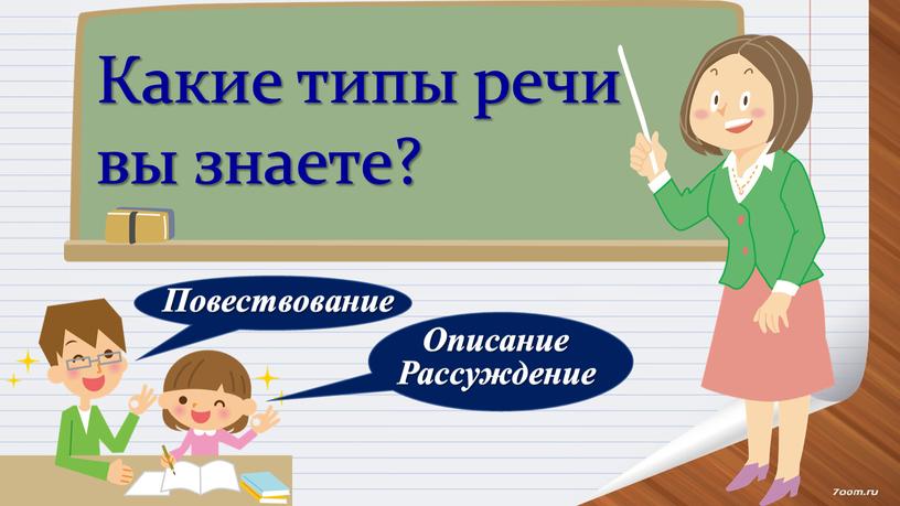 Какие типы речи вы знаете?