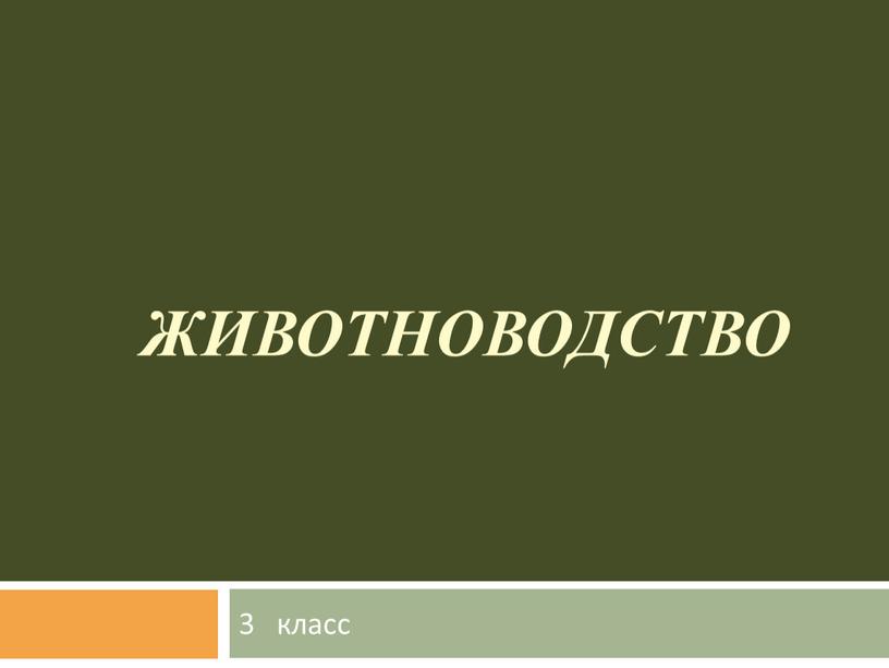 Животноводство 3 класс презентация