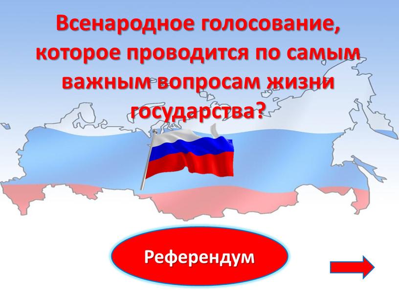 Референдум Всенародное голосование, которое проводится по самым важным вопросам жизни государства?