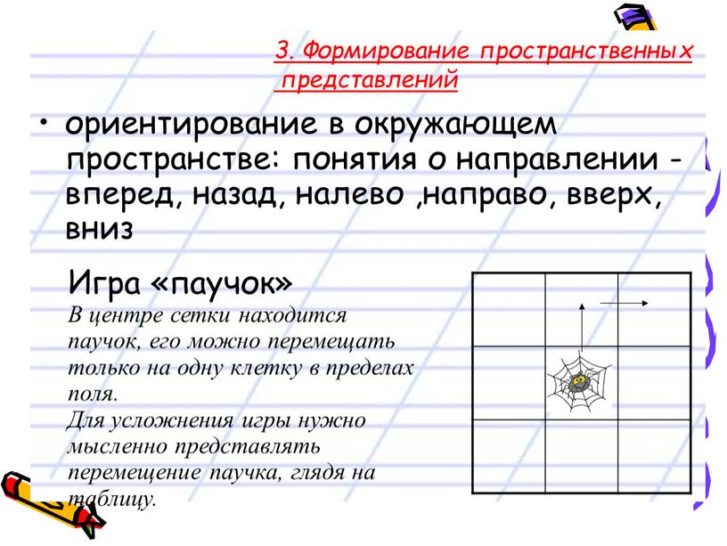 Формирование пространственных представлений