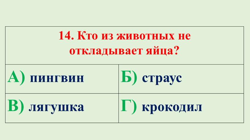 Кто из животных не откладывает яйца?