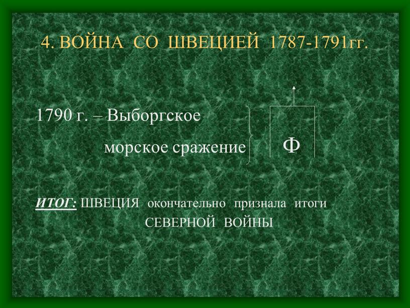 ВОЙНА СО ШВЕЦИЕЙ 1787-1791гг