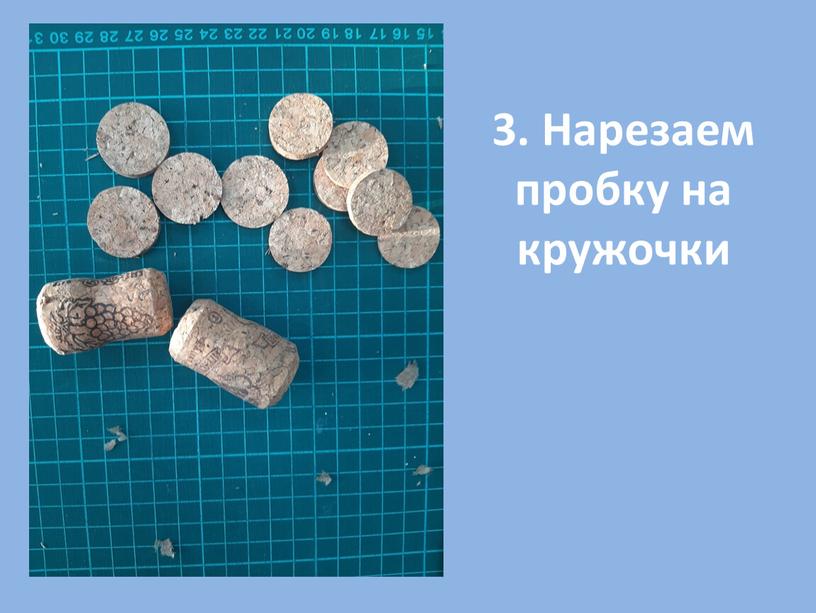 3. Нарезаем пробку на кружочки