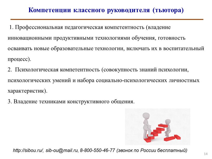 Компетенции классного руководителя (тьютора) 1