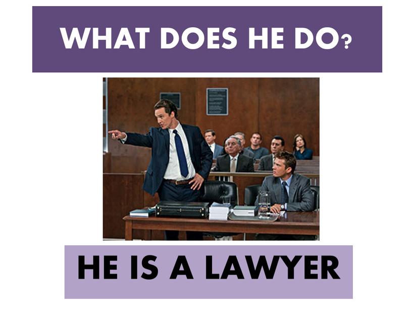 WHAT DOES HE DO? HE IS A LAWYER