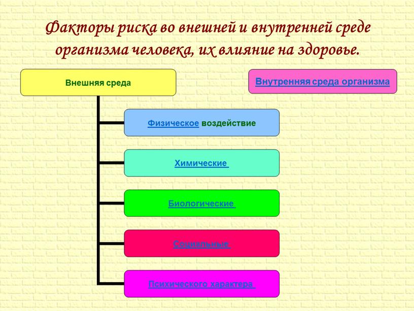 Факторы риска во внешней и внутренней среде организма человека, их влияние на здоровье