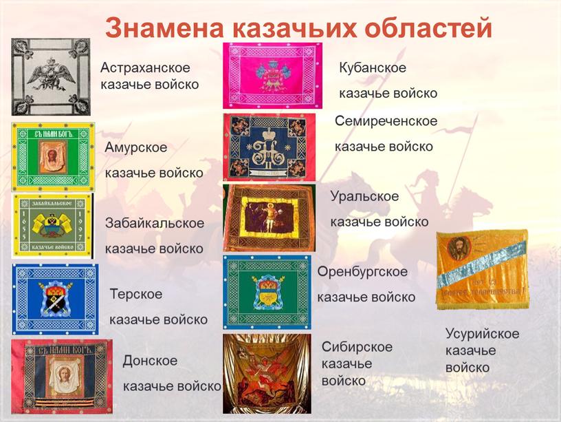 Знамена казачьих областей Астраханское казачье войско