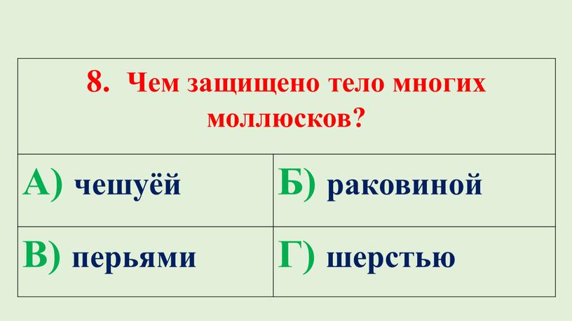 Чем защищено тело многих моллюсков?