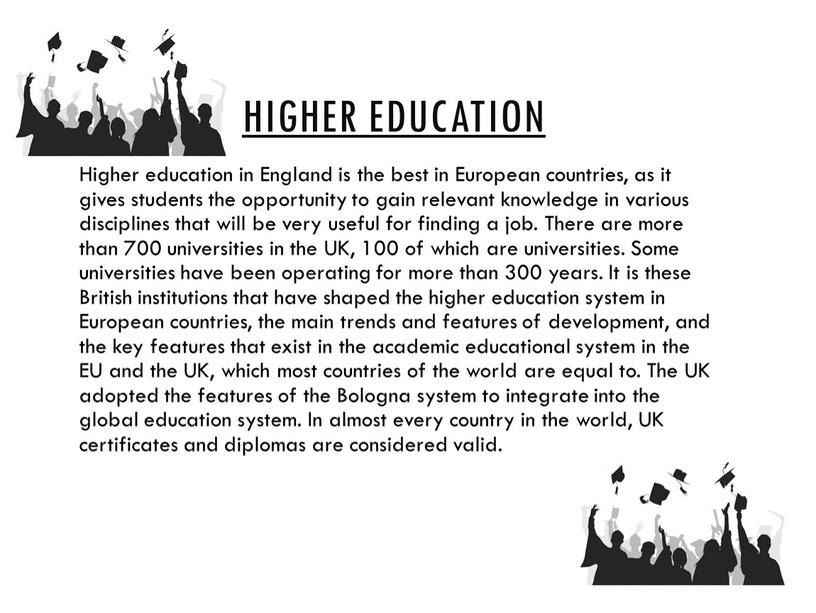 Higher education in England is the best in