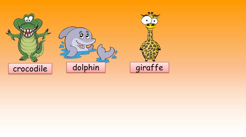 giraffe dolphin crocodile