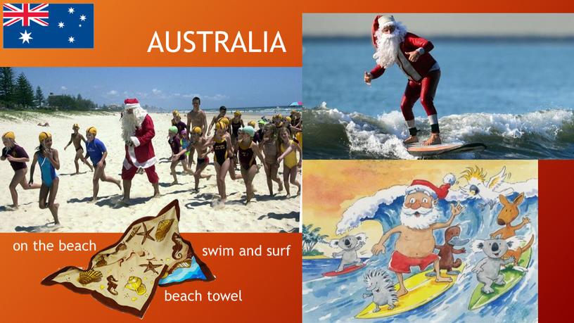 AUSTRALIA on the beach swim and surf beach towel