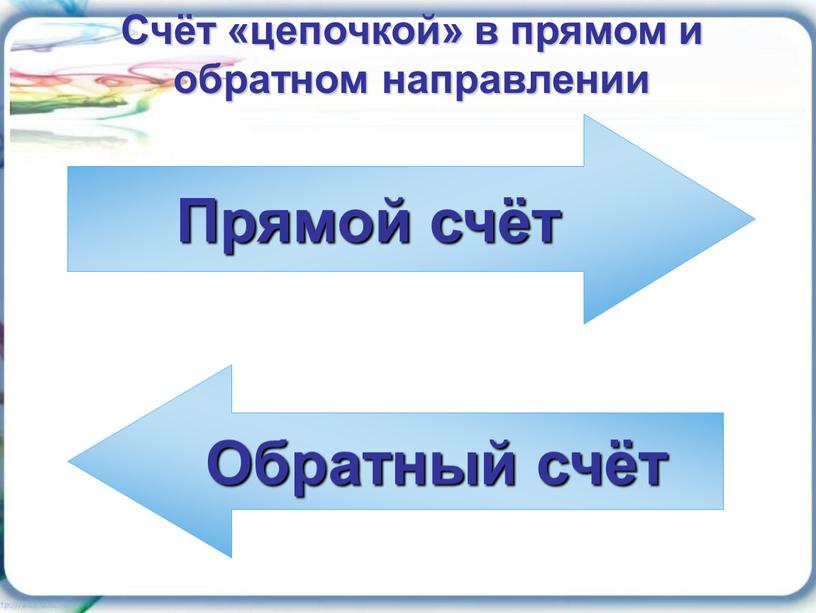 Счёт «цепочкой» в прямом и обратном направлении