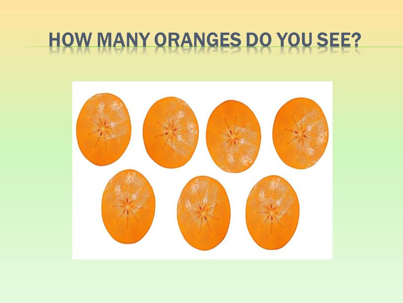 How many oranges do you see?