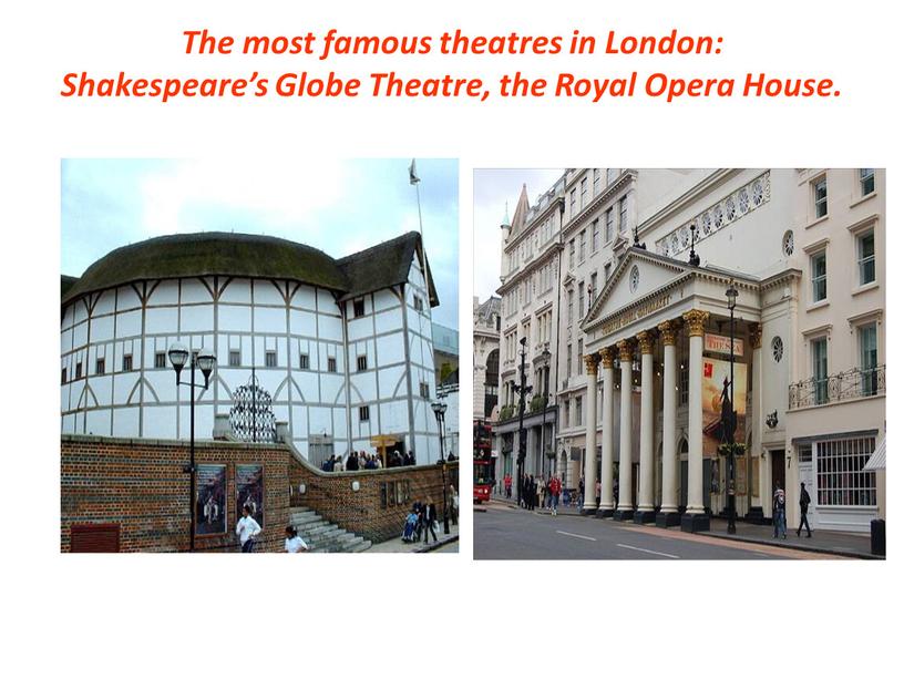 The most famous theatres in London: