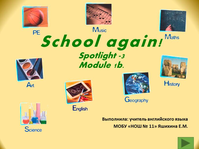 School again! Spotlight -3 Module 1b