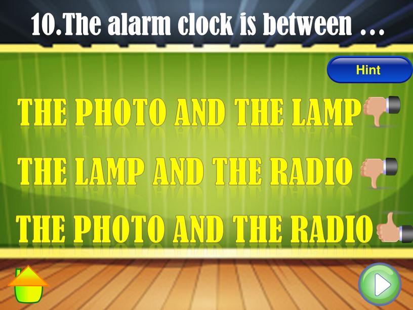 The alarm clock is between … The photo and the radio