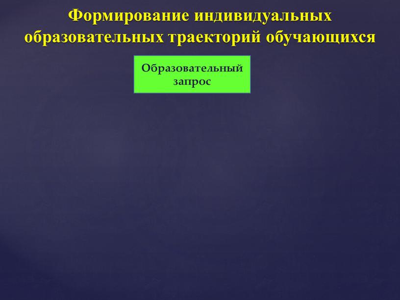 Формирование индивидуальных образовательных траекторий обучающихся