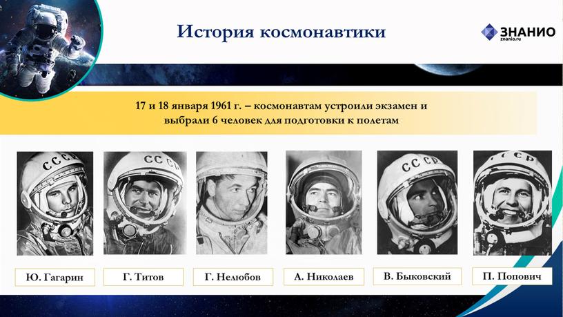 История космонавтики 17 и 18 января 1961 г