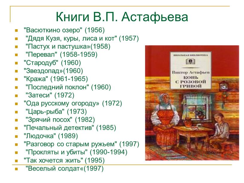 Книги В.П. Астафьева "Васюткино озеро" (1956) "Дядя