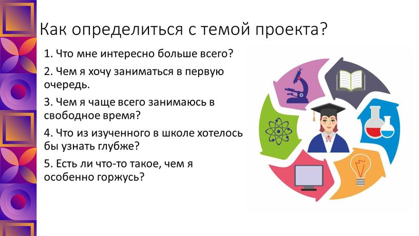 Как определиться с темой проекта? 1