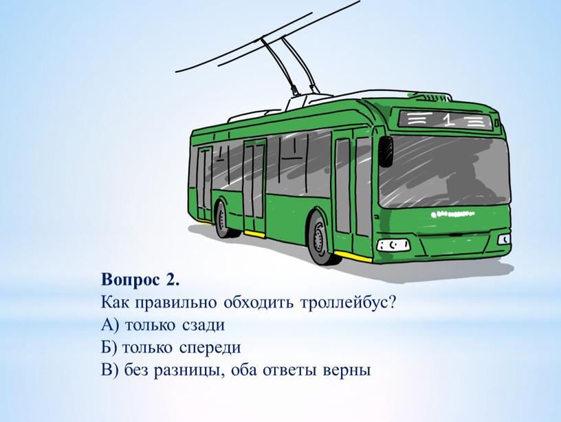 Вопрос 2. Как правильно обходить троллейбус?