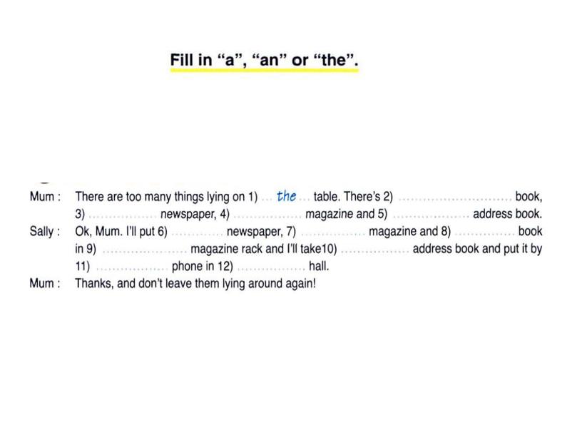 59 Revision. Grammar exercises. 7 class