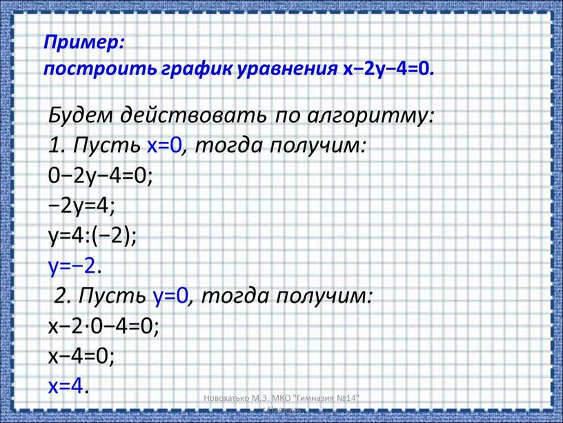 Новохатько М.Э. МКО "Гимназия №14" г