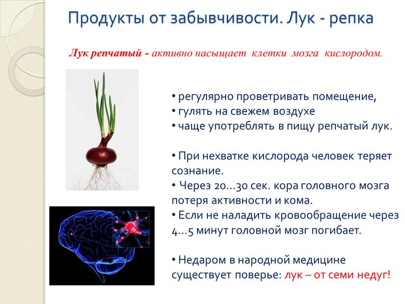 Продукты от забывчивости. Лук - репка