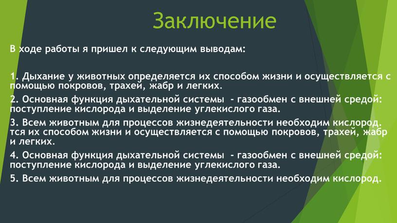 Заключение В ходе работы я пришел к следующим выводам: 1