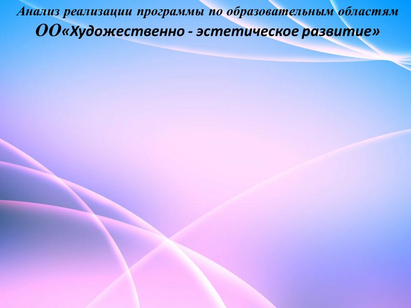 Анализ реализации программы по образовательным областям