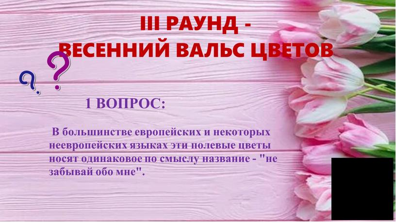 III РАУНД - ВЕСЕННИЙ ВАЛЬС ЦВЕТОВ 1