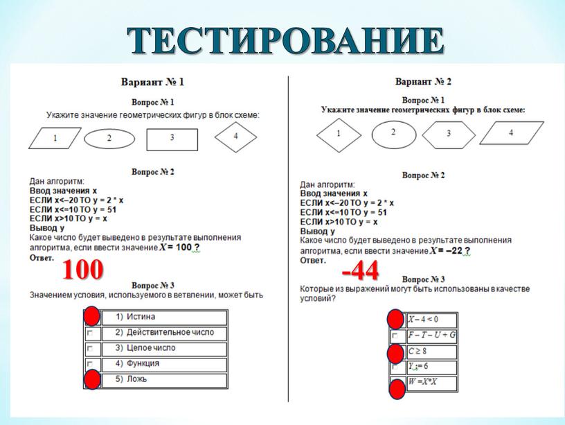 ТЕСТИРОВАНИЕ 100 -44