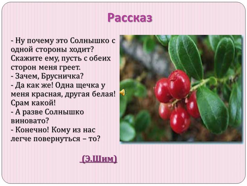 Рассказ - Ну почему это Солнышко с одной стороны ходит?