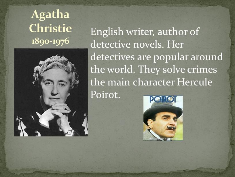 English writer, author of detective novels