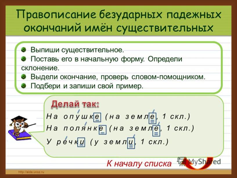 Презентация  Правописание имен существительных