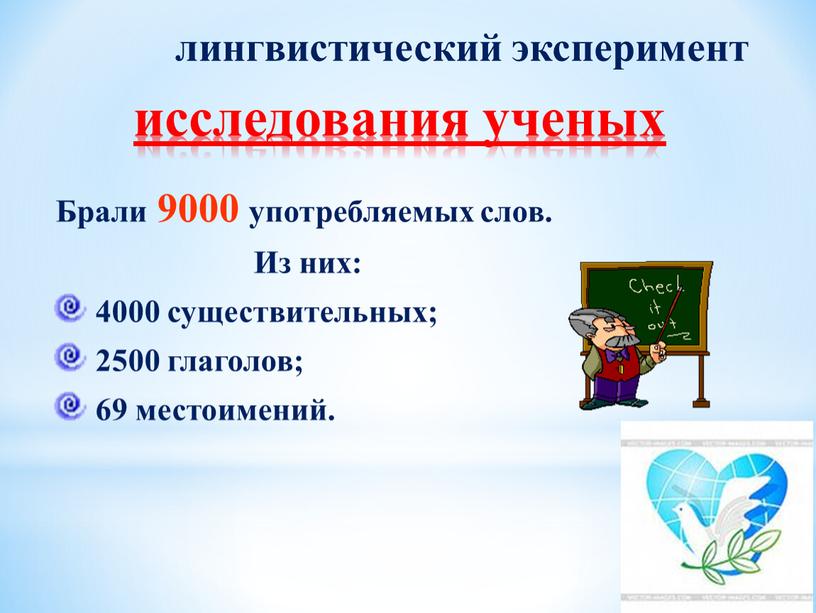 Брали 9000 употребляемых слов.