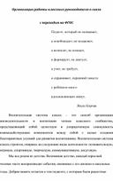 Доклад "Организация работы классного руководителя в связи  с переходом на ФГОС"