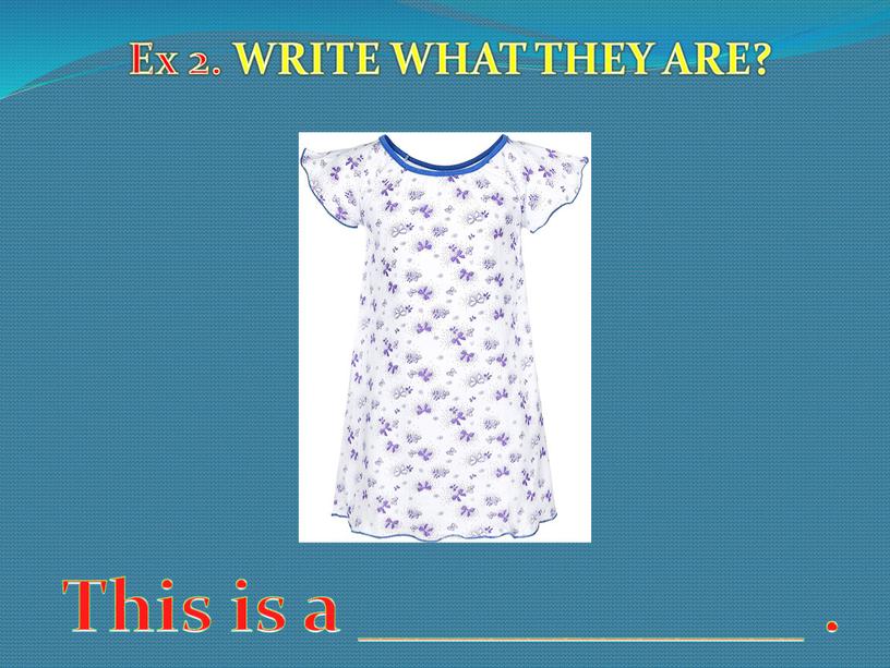 Ex 2. WRITE WHAT THEY ARE? This is a ____________