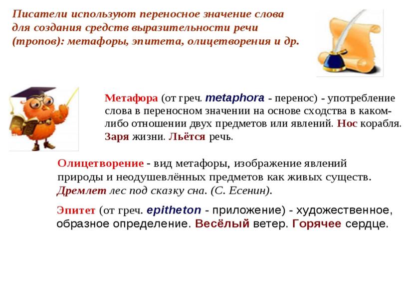 Конспект урока русского языка 4 класс программа "Перспектива"  тема "Прямое и переносное значение слова"