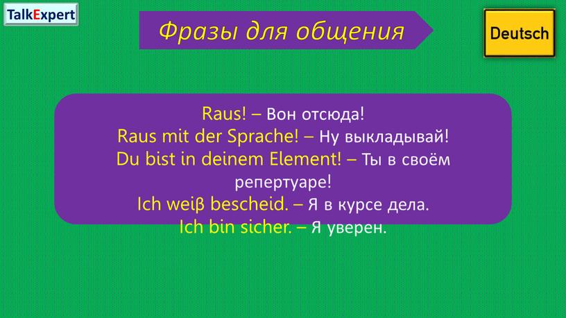 Фразы для общения Raus! – Вон отсюда!