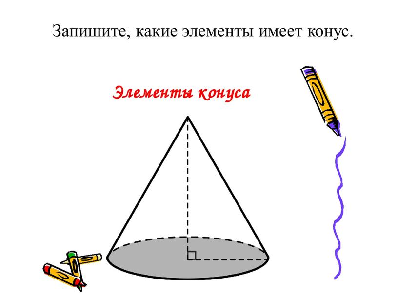 Запишите, какие элементы имеет конус