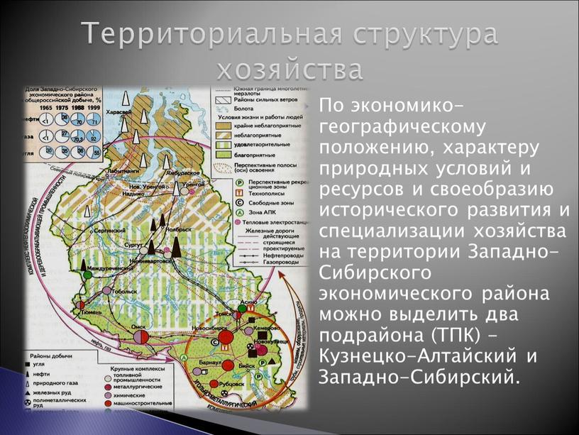 По экономико-географическому положению, характеру природных условий и ресурсов и своеобразию исторического развития и специализации хозяйства на территории