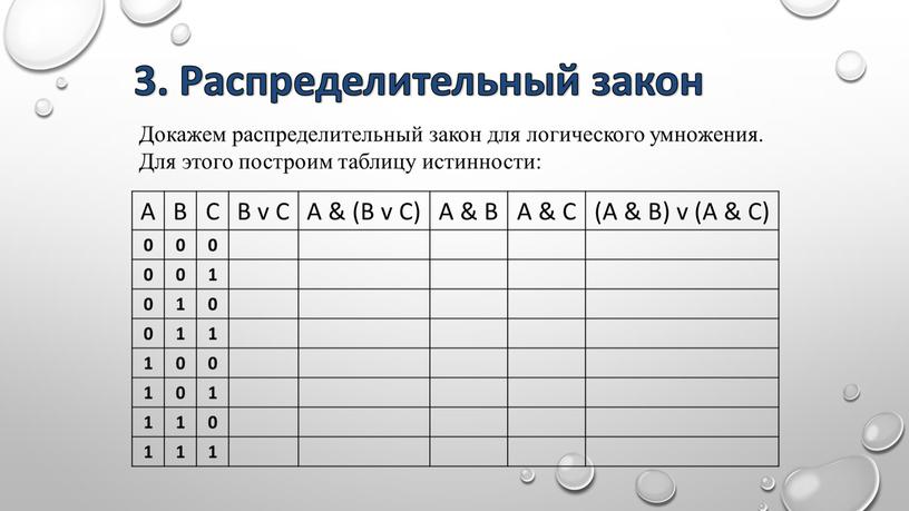 Построение таблиц истинности для логических выражений