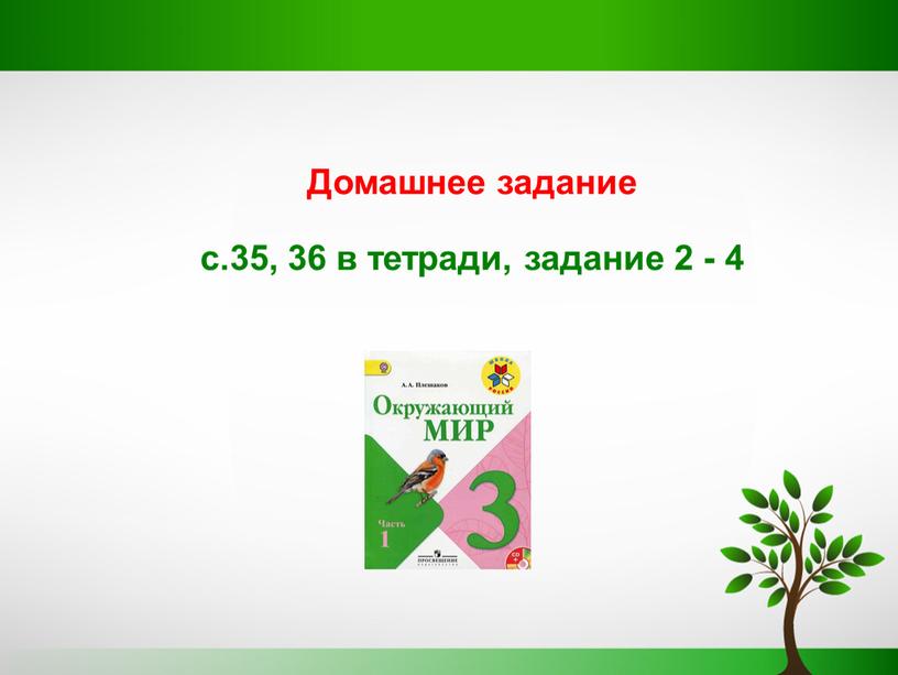 Домашнее задание с.35, 36 в тетради, задание 2 - 4