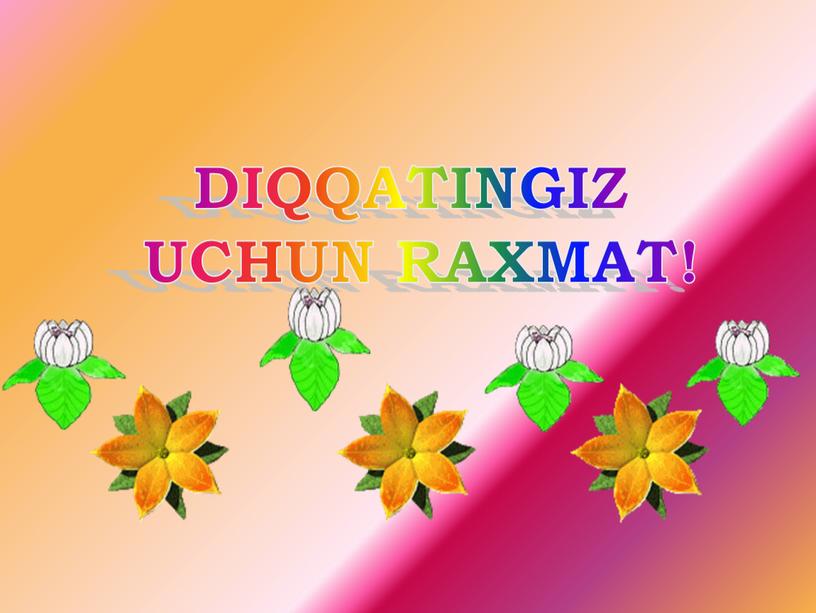 DIQQATINGIZ UCHUN RAXMAT!