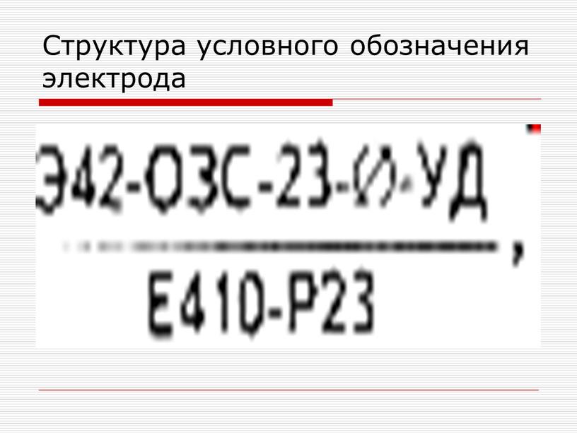 Структура условного обозначения электрода