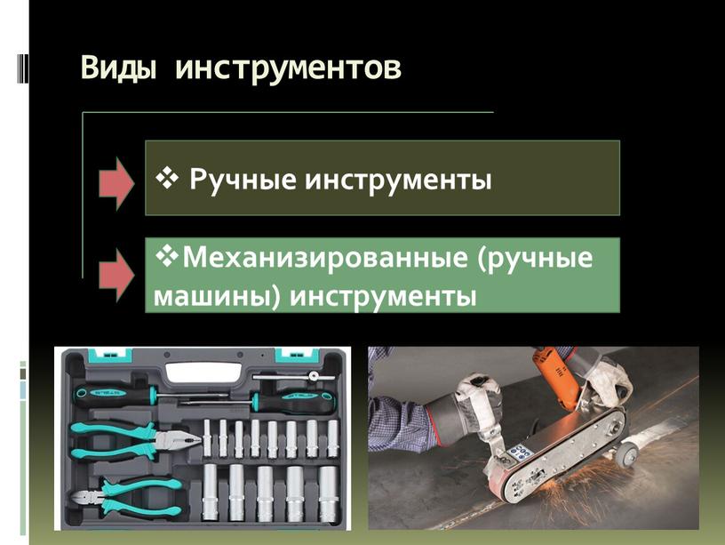 Виды инструментов Ручные инструменты