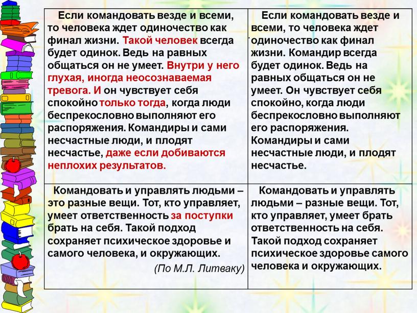 Если командовать везде и всеми, то человека ждет одиночество как финал жизни