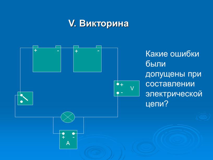 V. Викторина + + - - V + - A + -