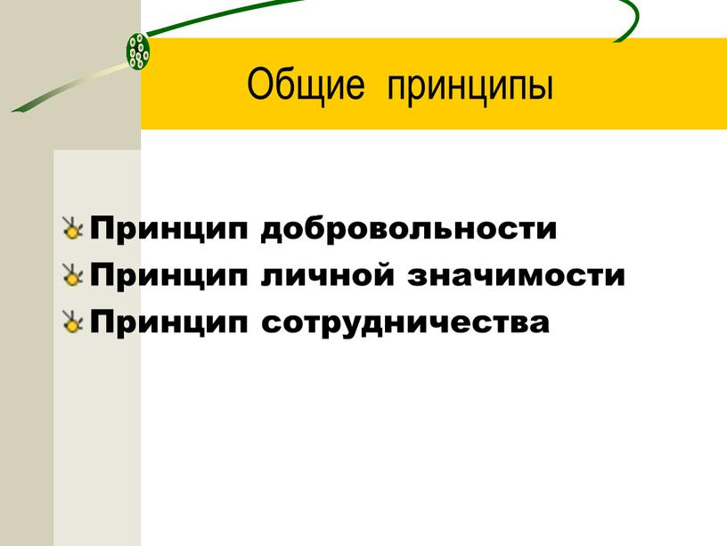 Общие принципы Принцип добровольности